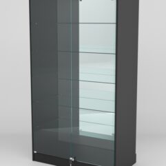 Витрина АСТРА ХИТ ПРОДАЖ №507 (с дверками, задняя стенка - зеркало), Черный