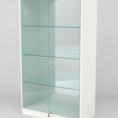 Витрина АСТРА ХИТ ПРОДАЖ №7 (с дверками, задняя стенка - зеркало), Белый