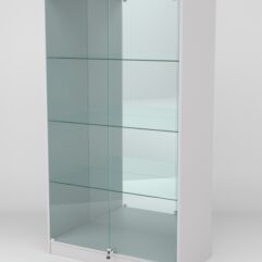 Витрина АСТРА ХИТ ПРОДАЖ №7 (с дверками, задняя стенка - зеркало), Серый