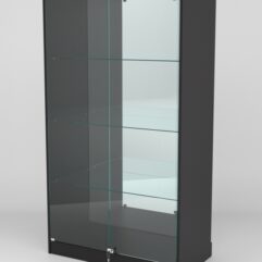 Витрина АСТРА ХИТ ПРОДАЖ №7 (с дверками, задняя стенка - зеркало), Черный