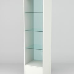 Витрина АСТРА ПОДИУМ №110 (без дверки, задняя стенка - стекло), Белый