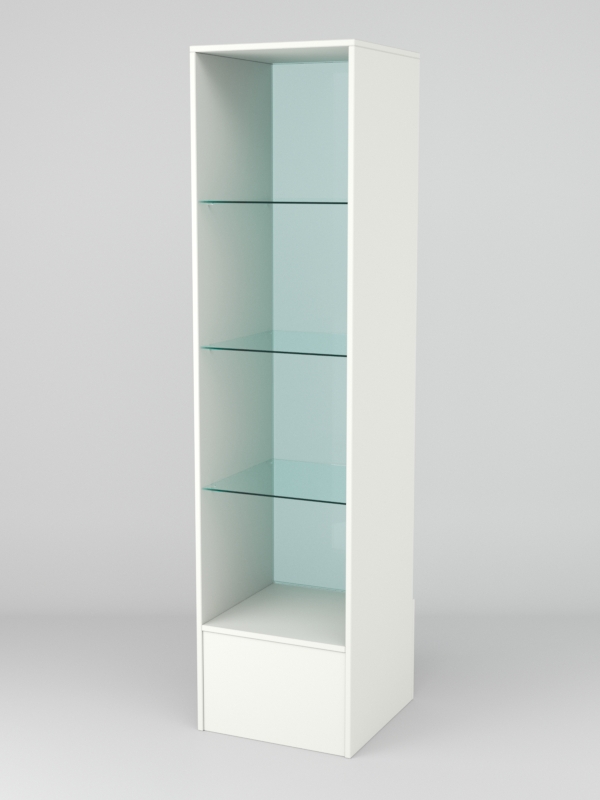 Витрина АСТРА ПОДИУМ №110 (без дверки, задняя стенка - стекло), Белый