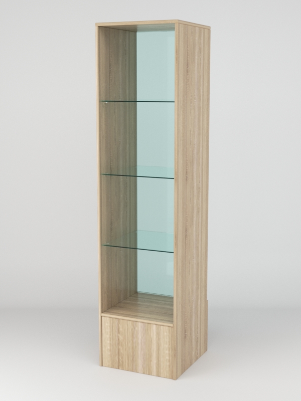 Витрина АСТРА ПОДИУМ №110 (без дверки, задняя стенка - стекло), Дуб Сонома