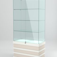 Витрина ФУРИЯ №1-1 (задняя стенка - стекло), Белый-Крем Вайс