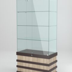 Витрина ФУРИЯ №1-1 (задняя стенка - стекло), Дуб Венге-Дуб Сонома