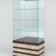 Витрина ФУРИЯ №1-2 (задняя стенка - зеркало), Дуб Венге-Дуб Сонома