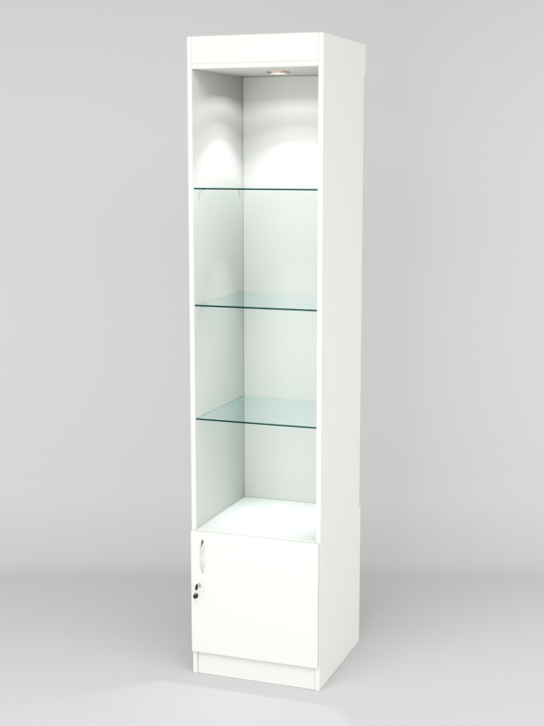 Витрина АСТРА №102-1 (без дверки, задняя стенка - ДСП), Белый