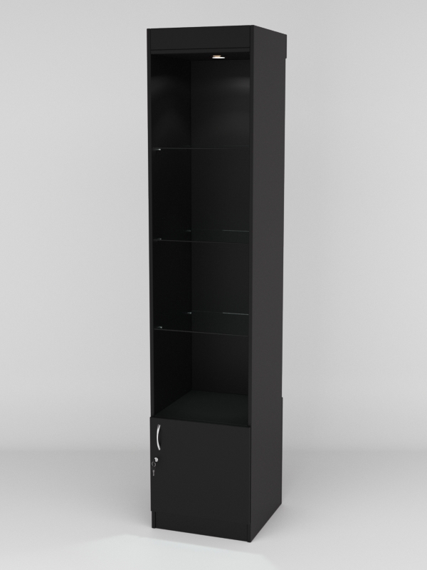 Витрина АСТРА №102-1 (без дверки, задняя стенка - ДСП), Черный