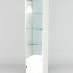 Витрина АСТРА №102 (без дверки, задняя стенка - стекло), Белый