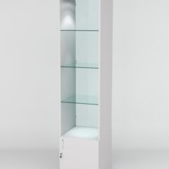 Витрина АСТРА №102 (без дверки, задняя стенка - стекло), Серый