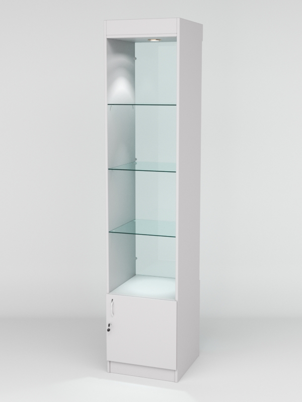 Витрина АСТРА №102 (без дверки, задняя стенка - стекло), Серый