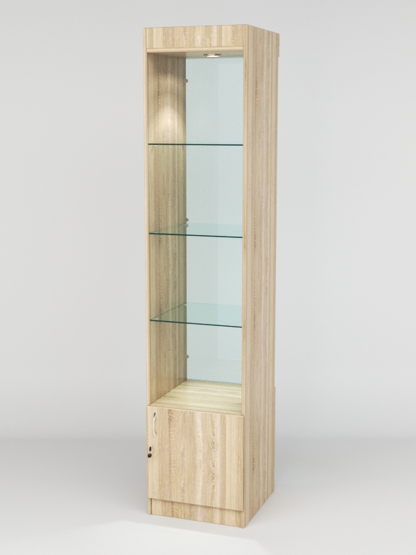 Витрина АСТРА №102 (без дверки, задняя стенка - стекло), Дуб Сонома