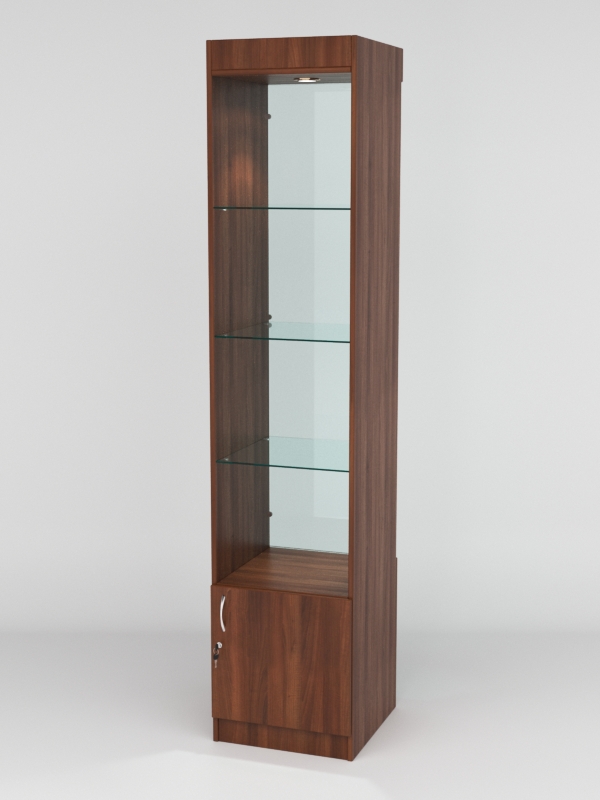 Витрина АСТРА №102 (без дверки, задняя стенка - стекло), Орех