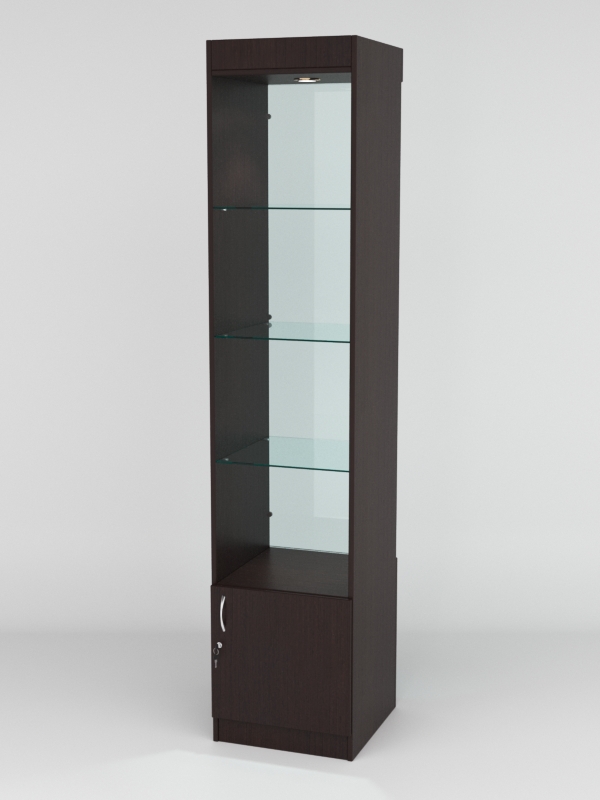 Витрина АСТРА №102 (без дверки, задняя стенка - стекло), Дуб Венге