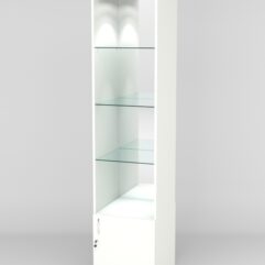 Витрина АСТРА №104 (без дверки, задняя стенка - зеркало), Белый