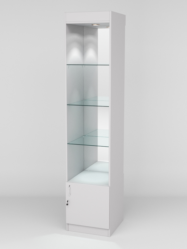 Витрина АСТРА №104 (без дверки, задняя стенка - зеркало), Серый