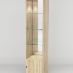 Витрина АСТРА №104 (без дверки, задняя стенка - зеркало), Дуб Сонома