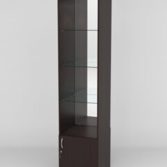 Витрина АСТРА №104 (без дверки, задняя стенка - зеркало), Дуб Венге