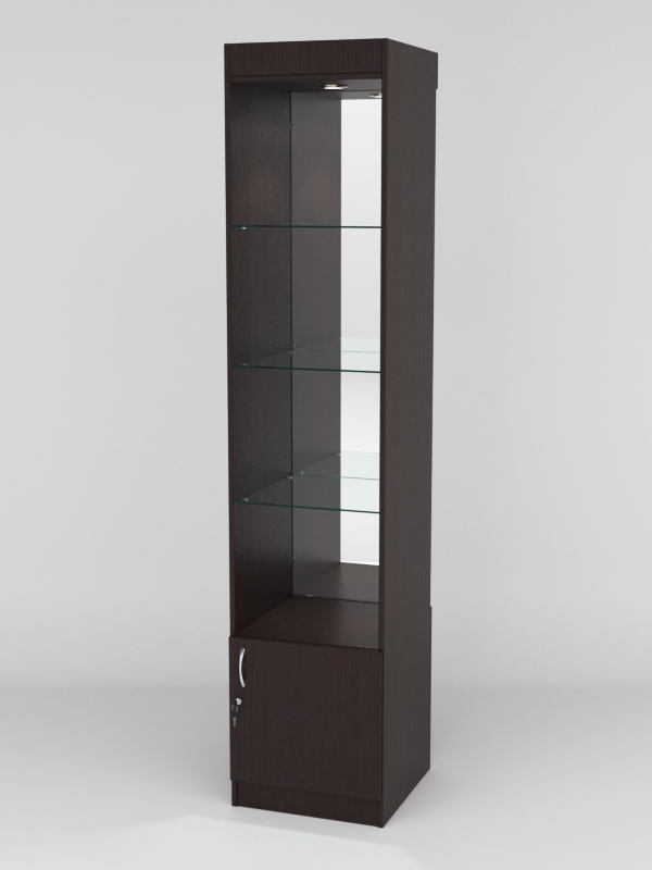 Витрина АСТРА №104 (без дверки, задняя стенка - зеркало), Дуб Венге