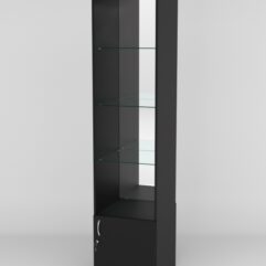 Витрина АСТРА №104 (без дверки, задняя стенка - зеркало), Черный