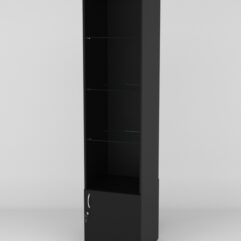 Витрина АСТРА №106-1 (без дверки, задняя стенка - ДСП), Черный