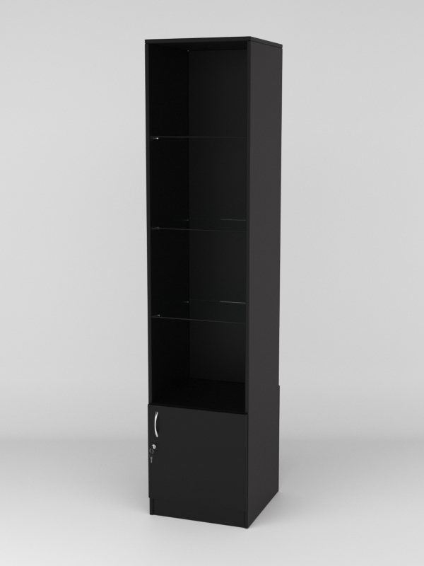 Витрина АСТРА №106-1 (без дверки, задняя стенка - ДСП), Черный