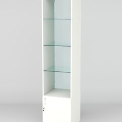 Витрина АСТРА №106 (без дверки, задняя стенка - стекло), Белый