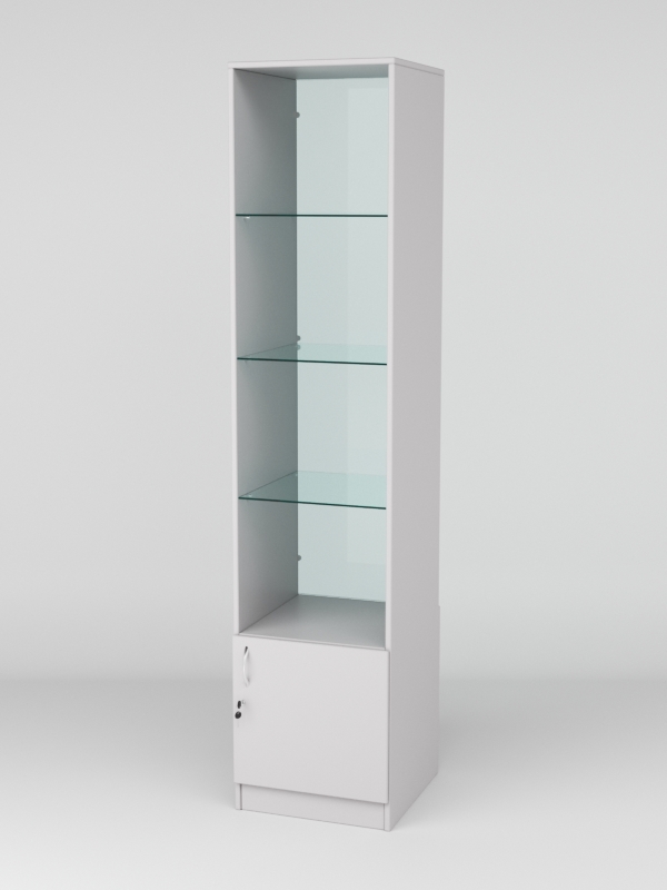 Витрина АСТРА №106 (без дверки, задняя стенка - стекло), Серый