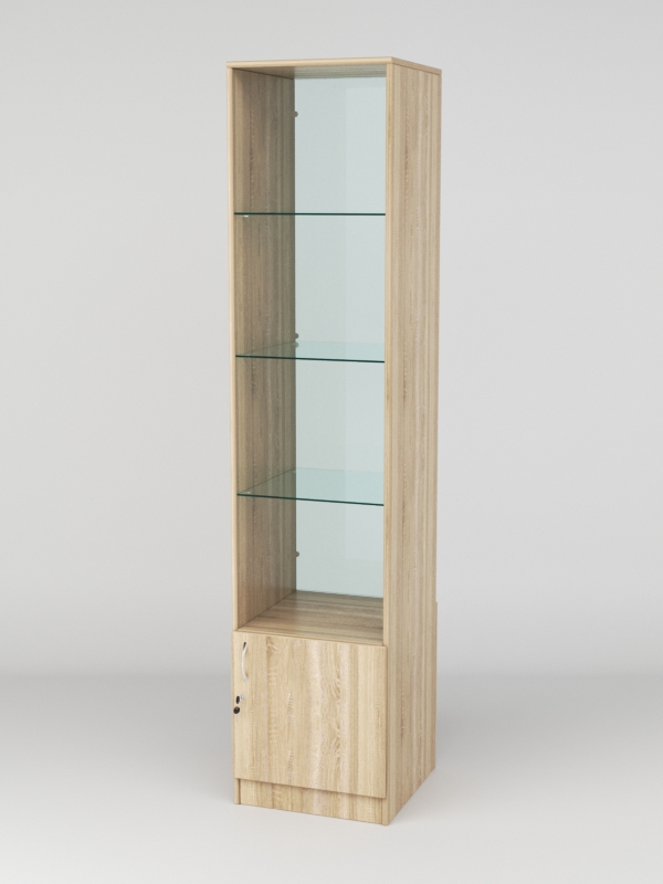 Витрина АСТРА №106 (без дверки, задняя стенка - стекло), Дуб Сонома