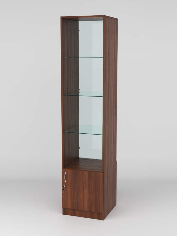 Витрина АСТРА №106 (без дверки, задняя стенка - стекло), Орех