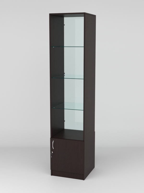 Витрина АСТРА №106 (без дверки, задняя стенка - стекло), Дуб Венге
