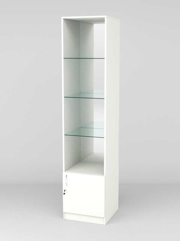 Витрина АСТРА №108 (без дверки, задняя стенка - зеркало), Белый