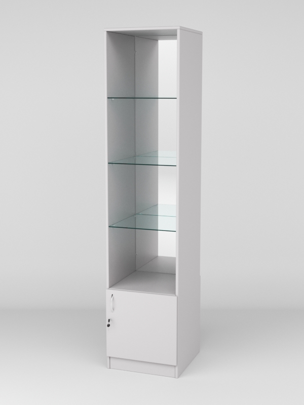 Витрина АСТРА №108 (без дверки, задняя стенка - зеркало), Серый