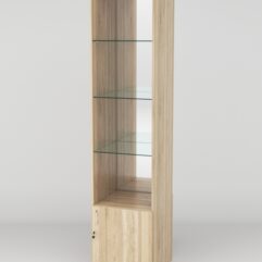 Витрина АСТРА №108 (без дверки, задняя стенка - зеркало), Дуб Сонома