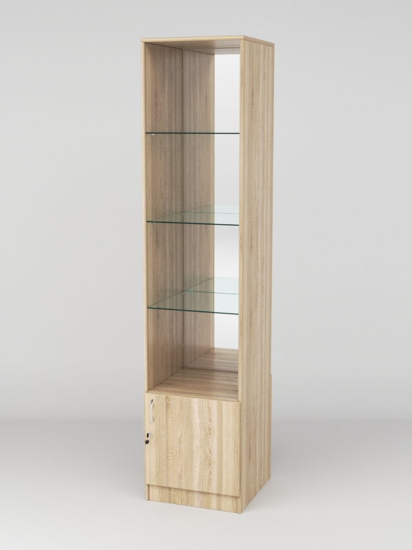 Витрина АСТРА №108 (без дверки, задняя стенка - зеркало), Дуб Сонома