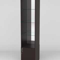 Витрина АСТРА №108 (без дверки, задняя стенка - зеркало), Дуб Венге