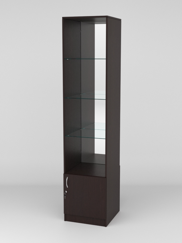 Витрина АСТРА №108 (без дверки, задняя стенка - зеркало), Дуб Венге