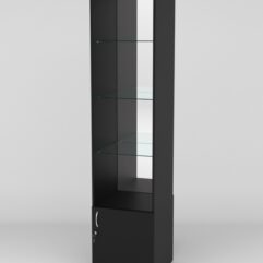 Витрина АСТРА №108 (без дверки, задняя стенка - зеркало), Черный