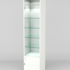 Витрина АСТРА №602-1 (без дверки, задняя стенка - ДСП), Белый