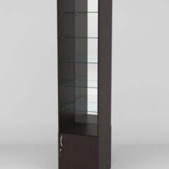 Витрина АСТРА №608 (без дверки, задняя стенка - зеркало), Дуб Венге