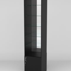 Витрина АСТРА №608 (без дверки, задняя стенка - зеркало), Черный