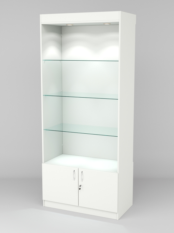 Витрина АСТРА №101-1 (без дверок, задняя стенка - ДСП), Белый