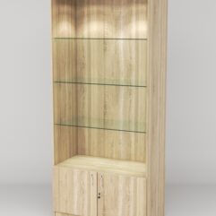 Витрина АСТРА №101-1 (без дверок, задняя стенка - ДСП), Дуб Сонома