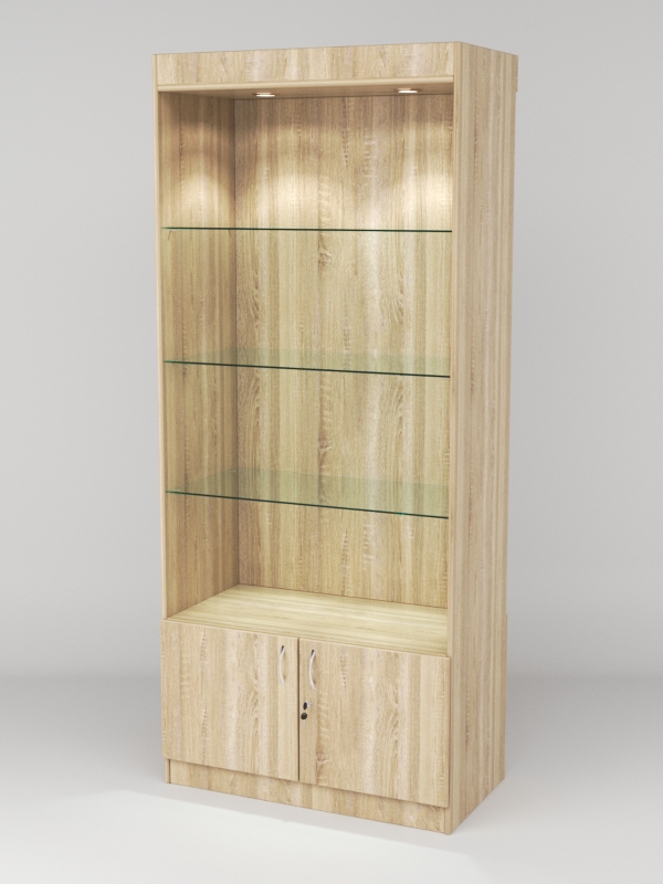 Витрина АСТРА №101-1 (без дверок, задняя стенка - ДСП), Дуб Сонома