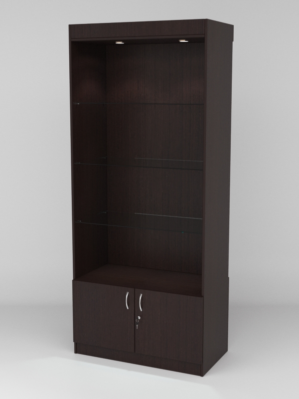 Витрина АСТРА №101-1 (без дверок, задняя стенка - ДСП), Дуб Венге