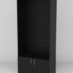 Витрина АСТРА №101-1 (без дверок, задняя стенка - ДСП), Черный