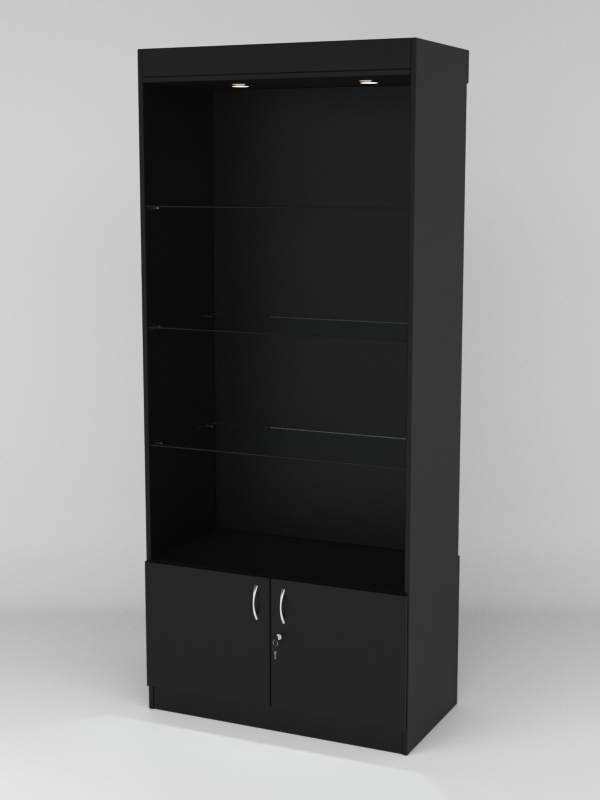 Витрина АСТРА №101-1 (без дверок, задняя стенка - ДСП), Черный