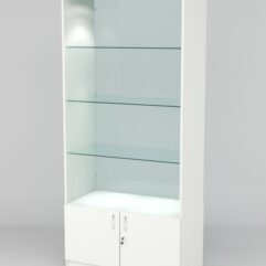 Витрина АСТРА №101 (без дверок, задняя стенка - стекло), Белый