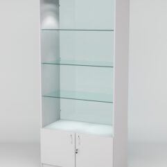 Витрина АСТРА №101 (без дверок, задняя стенка - стекло), Серый