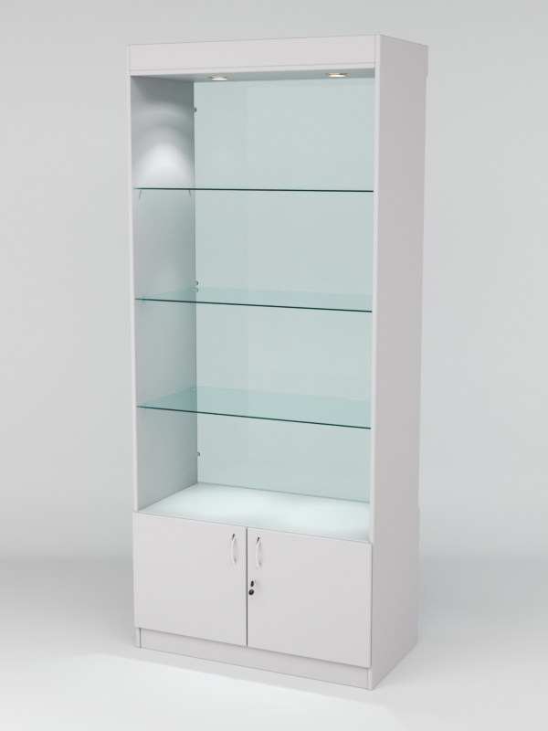 Витрина АСТРА №101 (без дверок, задняя стенка - стекло), Серый